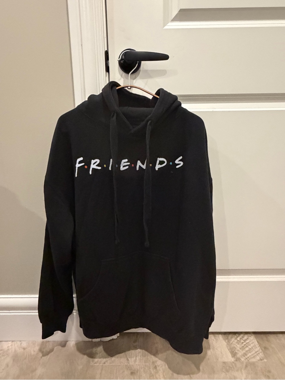 Black "FRIENDS" Logo Hoodie - Unisex Pullover Sweatshirt